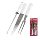 Kit De Churrasco 3 Peças Faca Garfo Chaira - Lojas Baluga