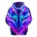 Moletom 3D "Space Foxxx" Estampa Com Capuz - Lojas Baluga