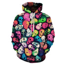 Moletom 3D "Skull On Fire" Estampa Com Capuz - Lojas Baluga
