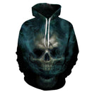 Moletom 3D "Skull On Fire" Estampa Com Capuz - Lojas Baluga