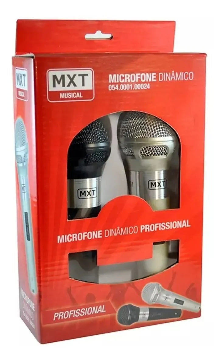 Microfone Box Duplo Profissional + 2 Cabos 5 metros - Lojas Baluga